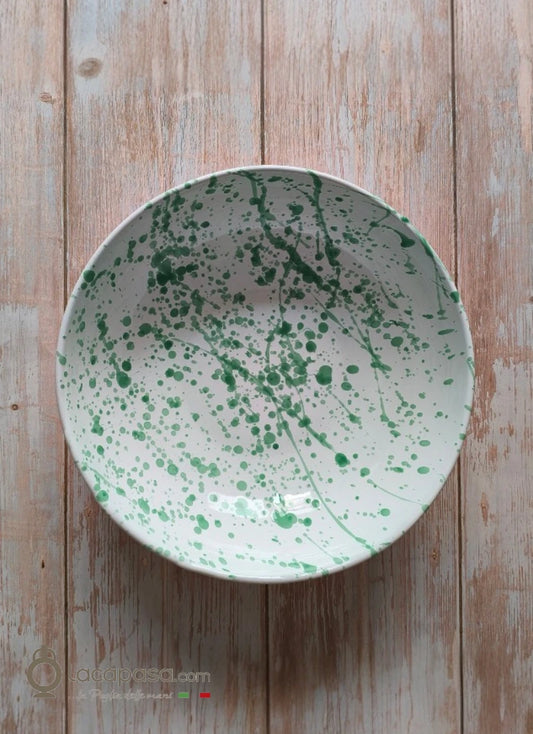 Insalatiera in ceramica - decoro Macchia verde - Lacapasa.com