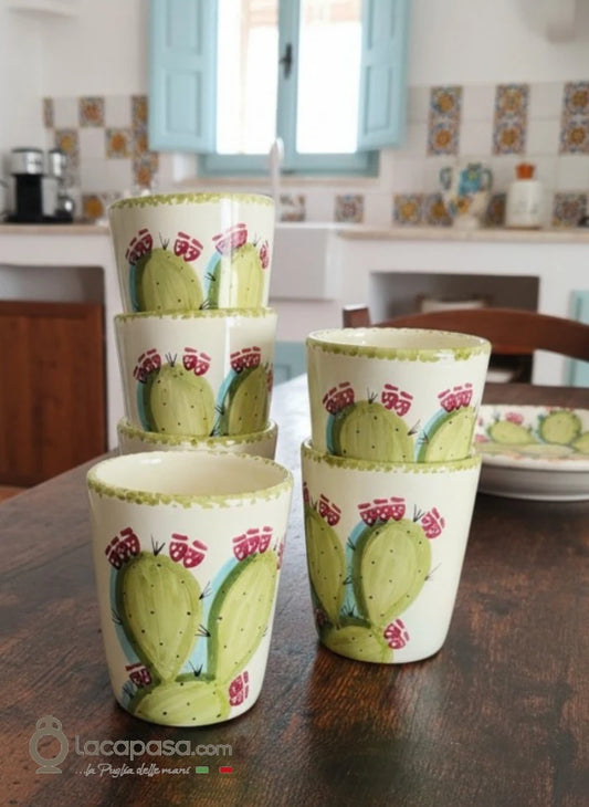 Bicchieri in ceramica con Fico d'India - Lacapasa.com
