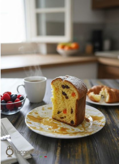 APRIKOSE - Set mit 6 Desserttellern aus Keramik - Dekor Macchia