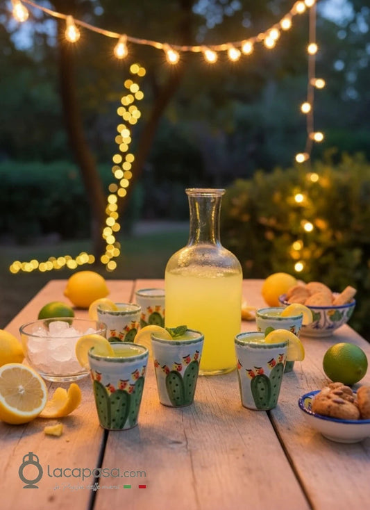 OPUNTIE - SET 6 Limoncello-Gläser aus Keramik
