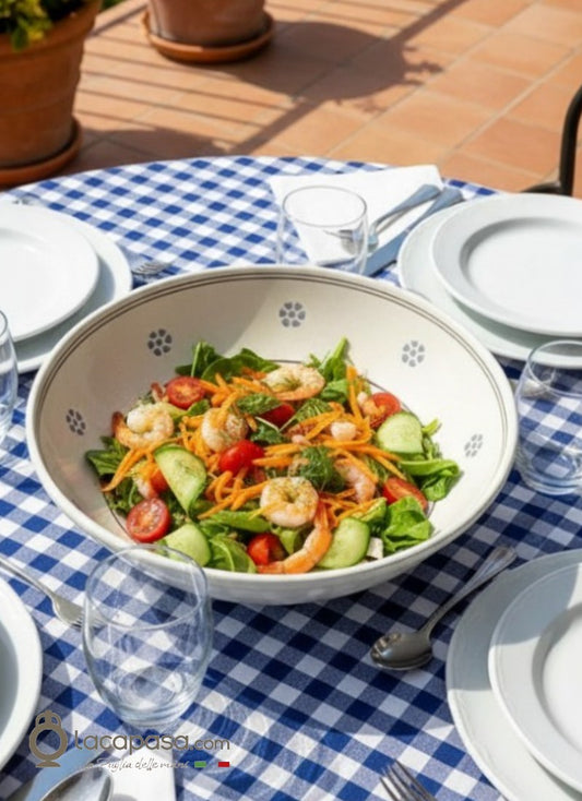 Salatschüssel aus Keramik – Dekor Hahn