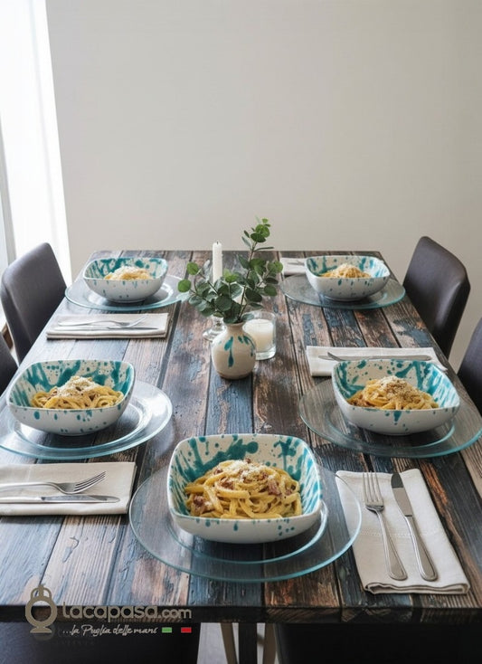 Piatti quadrati in ceramica pugliese  Lacapasa.com